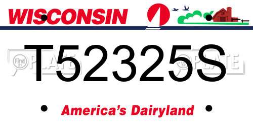T52325S Wisconsin License Plate