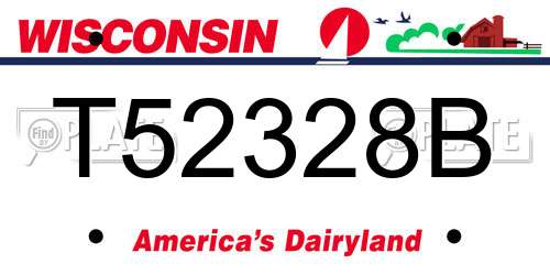 T52328B Wisconsin License Plate