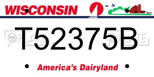 T52375B Wisconsin License Plate
