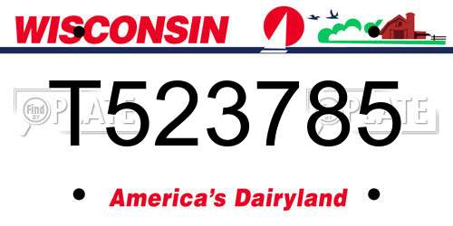 T523785 Wisconsin License Plate