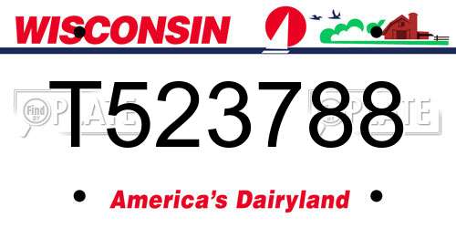 T523788 Wisconsin License Plate