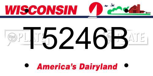 T5246B Wisconsin License Plate