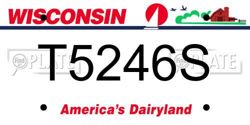 T5246S Wisconsin License Plate