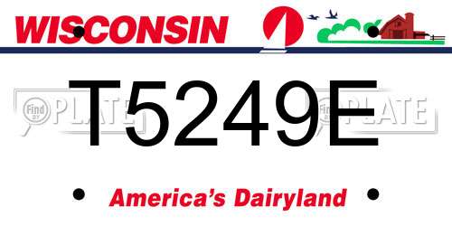 T5249E Wisconsin License Plate