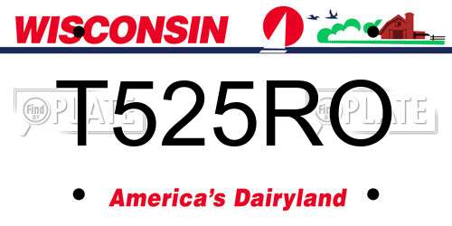 T525RO Wisconsin License Plate