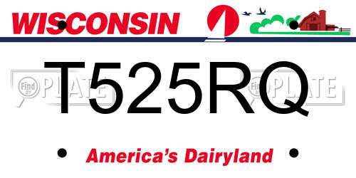 T525RQ Wisconsin License Plate