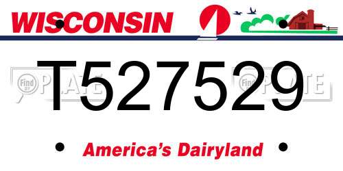 T527529 Wisconsin License Plate