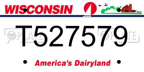 T527579 Wisconsin License Plate