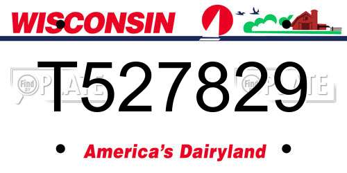 T527829 Wisconsin License Plate