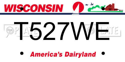 T527WE Wisconsin License Plate