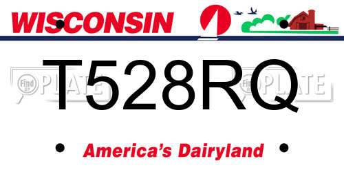 T528RQ Wisconsin License Plate