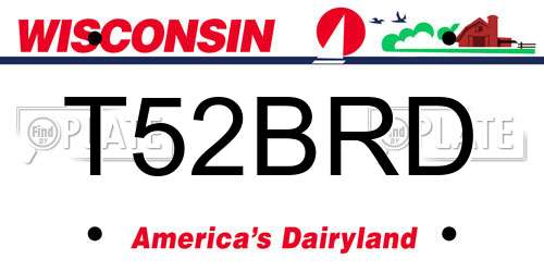 T52BRD Wisconsin License Plate