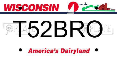 T52BRO Wisconsin License Plate