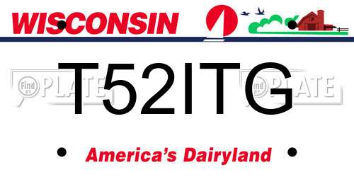 T52ITG Wisconsin License Plate