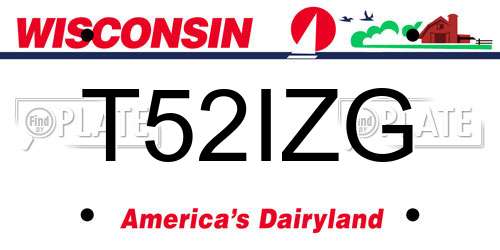 T52IZG Wisconsin License Plate