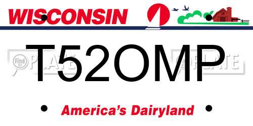 T52OMP Wisconsin License Plate