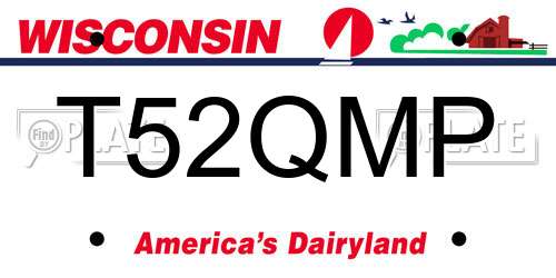 T52QMP Wisconsin License Plate