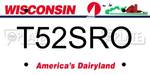 T52SRO Wisconsin License Plate