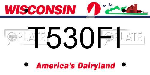 T530FI Wisconsin License Plate