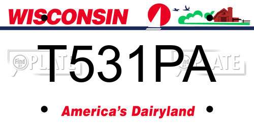 T531PA Wisconsin License Plate