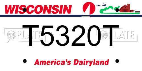 T5320T Wisconsin License Plate