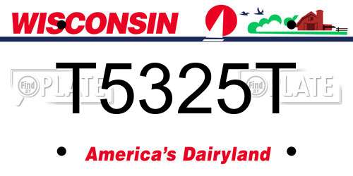 T5325T Wisconsin License Plate