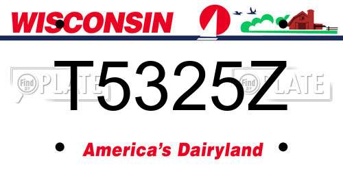 T5325Z Wisconsin License Plate