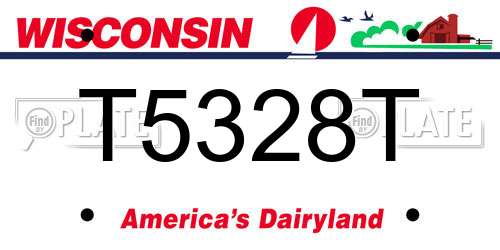 T5328T Wisconsin License Plate