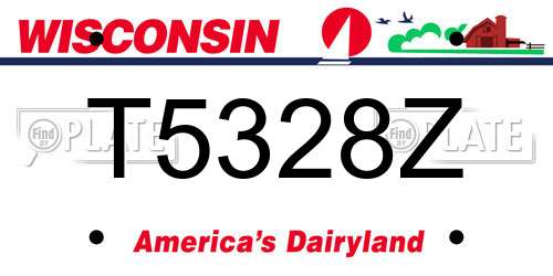 T5328Z Wisconsin License Plate
