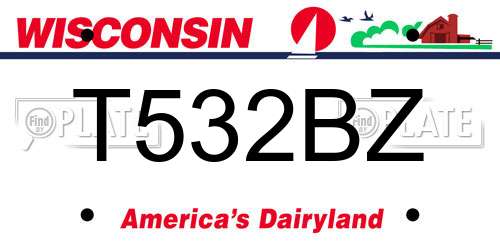 T532BZ Wisconsin License Plate