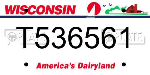 T536561 Wisconsin License Plate