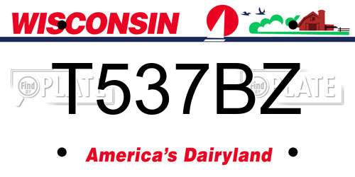 T537BZ Wisconsin License Plate