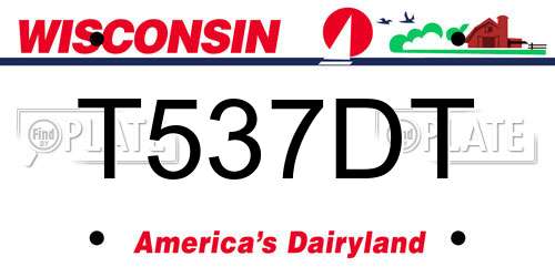 T537DT Wisconsin License Plate