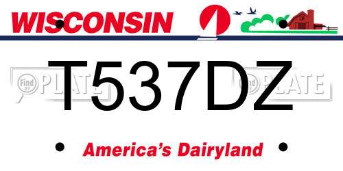 T537DZ Wisconsin License Plate