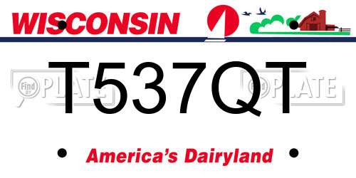 T537QT Wisconsin License Plate