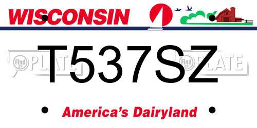 T537SZ Wisconsin License Plate