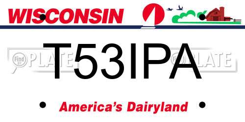 T53IPA Wisconsin License Plate