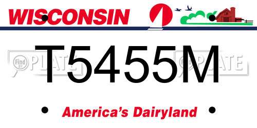 T5455M Wisconsin License Plate