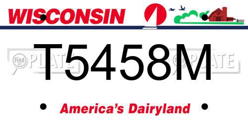 T5458M Wisconsin License Plate