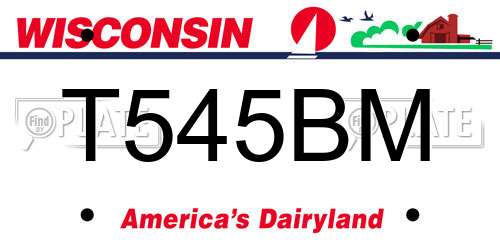 T545BM Wisconsin License Plate