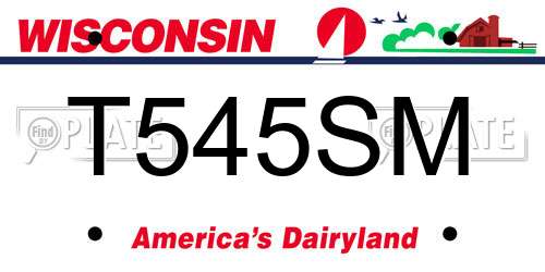 T545SM Wisconsin License Plate