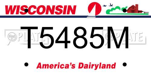 T5485M Wisconsin License Plate
