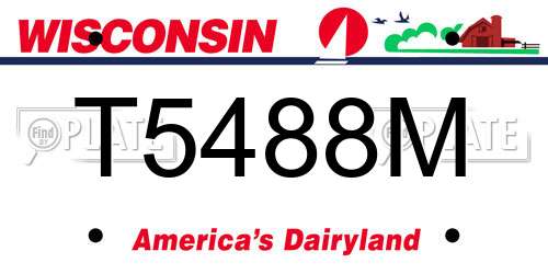 T5488M Wisconsin License Plate