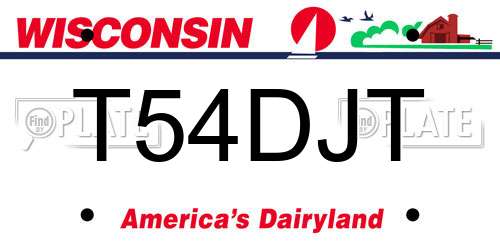T54DJT Wisconsin License Plate