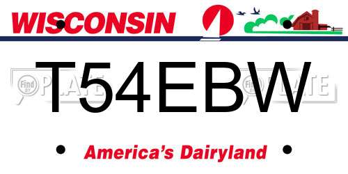 T54EBW Wisconsin License Plate