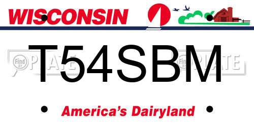 T54SBM Wisconsin License Plate
