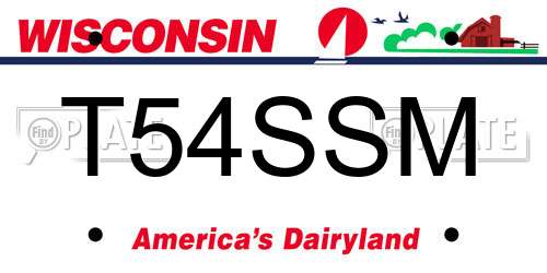 T54SSM Wisconsin License Plate