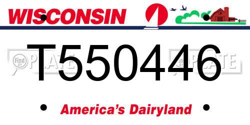 T550446 Wisconsin License Plate