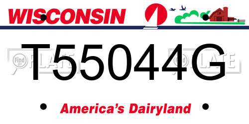 T55044G Wisconsin License Plate