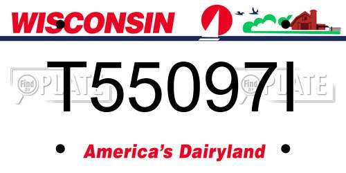 T55097I Wisconsin License Plate